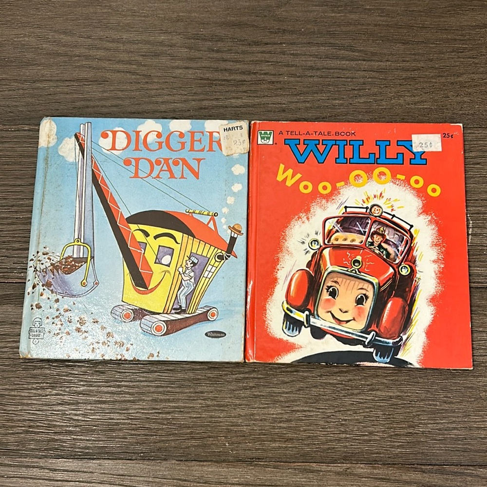Digger Dan Willy Woo-oo-oo collectible Whitman Tell a tale books rare and nice